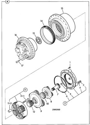 JS130 JS145 JS160 এর জন্য 05-903825 05 / 903826 05 / 903836 গিয়ার রিডাকশন সেট