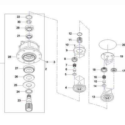 60015194 11323287-1 রিডাকশন গিয়ার অ্যাসেম্বলি ফিট SY75 SY135 SY60 PCR-5B-30A